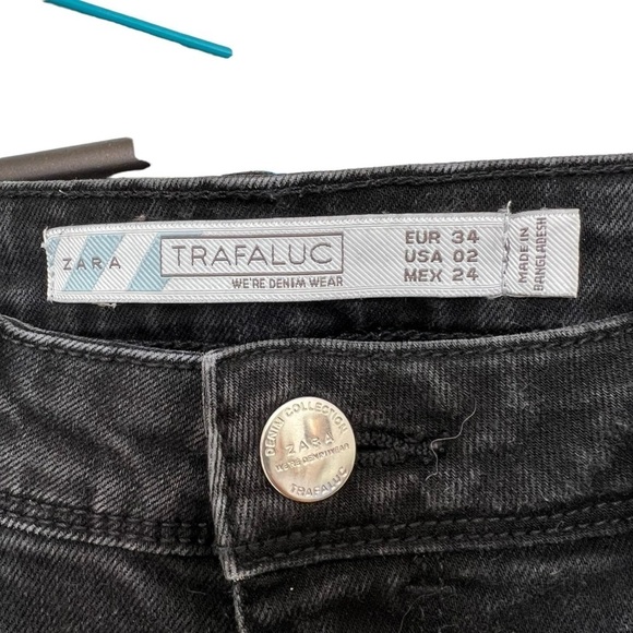 Zara Trafaluc TRF Women's Jeans Size 2 EUR 34‎ Black Skinny Distressed - Picture 4 of 7